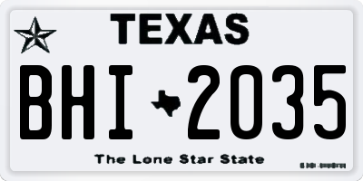 TX license plate BHI2035