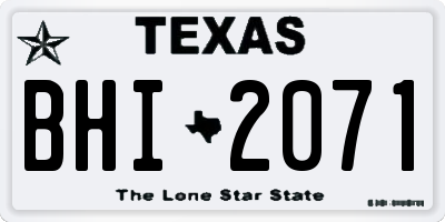 TX license plate BHI2071
