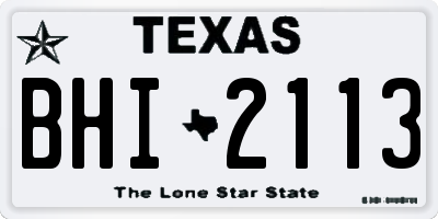 TX license plate BHI2113