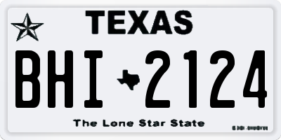 TX license plate BHI2124