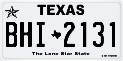 TX license plate BHI2131