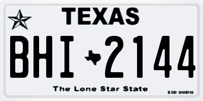 TX license plate BHI2144