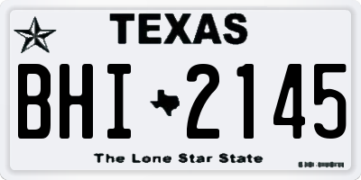 TX license plate BHI2145