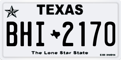 TX license plate BHI2170