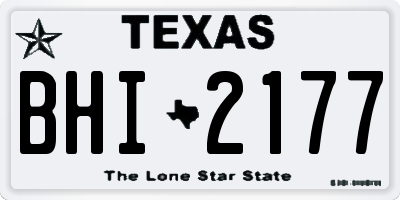 TX license plate BHI2177