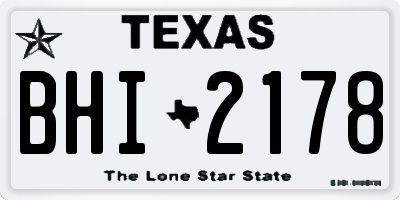 TX license plate BHI2178