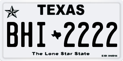 TX license plate BHI2222