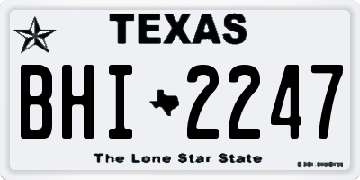 TX license plate BHI2247