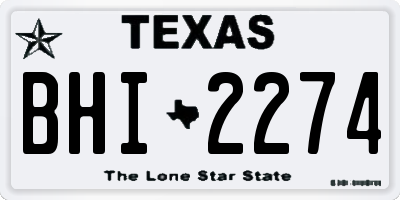 TX license plate BHI2274