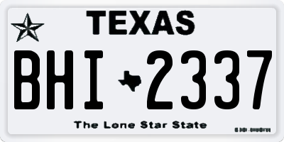 TX license plate BHI2337