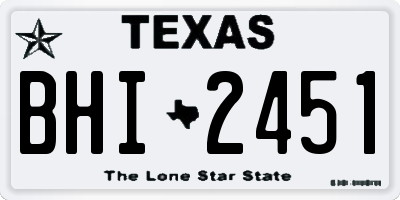 TX license plate BHI2451