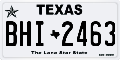 TX license plate BHI2463