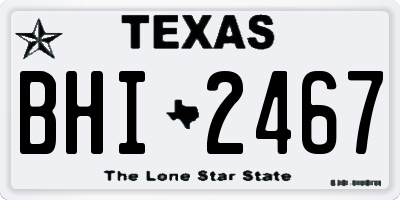 TX license plate BHI2467