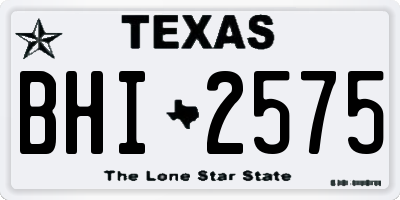 TX license plate BHI2575