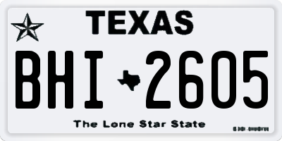 TX license plate BHI2605