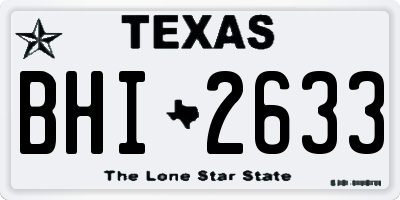 TX license plate BHI2633