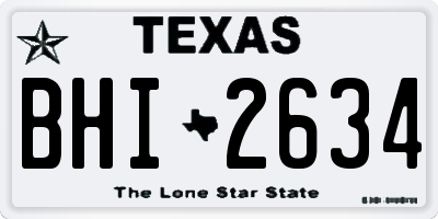 TX license plate BHI2634