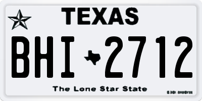 TX license plate BHI2712