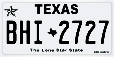 TX license plate BHI2727