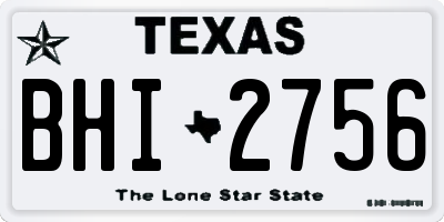 TX license plate BHI2756