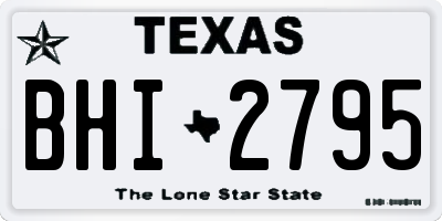 TX license plate BHI2795