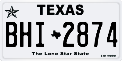 TX license plate BHI2874