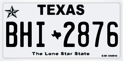 TX license plate BHI2876