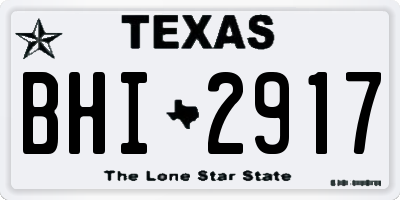 TX license plate BHI2917