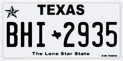 TX license plate BHI2935