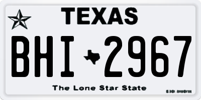 TX license plate BHI2967