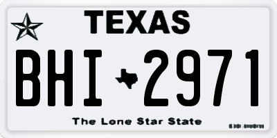 TX license plate BHI2971