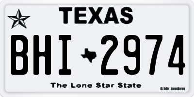 TX license plate BHI2974