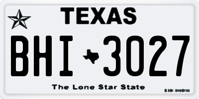 TX license plate BHI3027