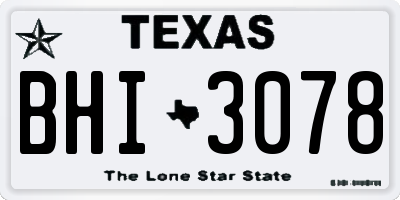 TX license plate BHI3078