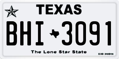 TX license plate BHI3091