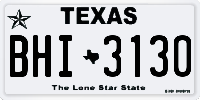 TX license plate BHI3130