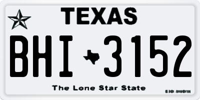 TX license plate BHI3152