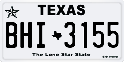 TX license plate BHI3155