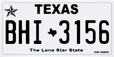 TX license plate BHI3156