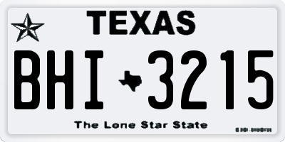 TX license plate BHI3215