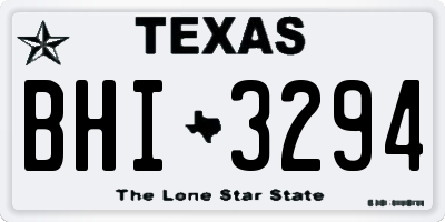 TX license plate BHI3294