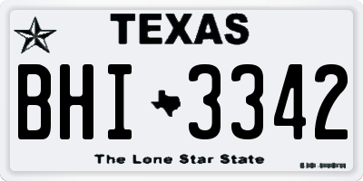 TX license plate BHI3342