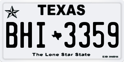 TX license plate BHI3359