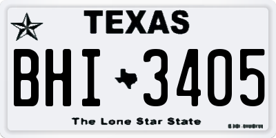 TX license plate BHI3405