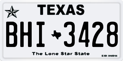 TX license plate BHI3428