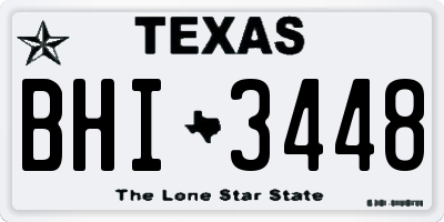 TX license plate BHI3448