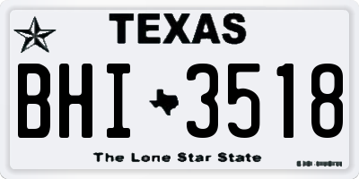 TX license plate BHI3518