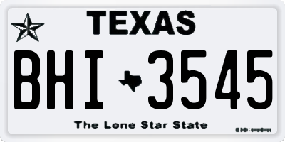 TX license plate BHI3545