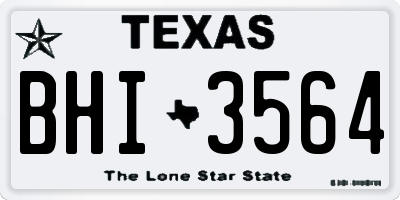 TX license plate BHI3564