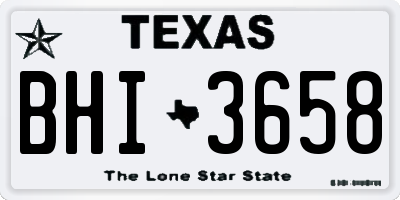 TX license plate BHI3658